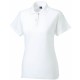 Polo Maille Piquée Femme, Couleur : White (Blanc), Taille : S