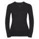 PULLOVER FEMME COL V, Couleur : Charcoal Marl, Taille : S