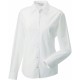 Chemise En Popeline Pur Coton Femme Manches Longues, Couleur : White (Blanc), Taille : S