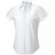 Chemise Femme Ajustée, Manches Courtes, Couleur : White (Blanc), Taille : S