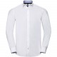 Chemise Ultimate Stretch Manches Longues, Couleur : White / Oxford Blue / Bright Navy, Taille : 3XL