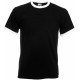 T-Shirt Bords Côtes Contrastés, Couleur : Black / White, Taille : S