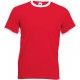 T-SHIRT RINGER VALUEWEIGHT, Couleur : Red / White, Taille : S