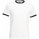 T-Shirt Bords Côtes Contrastés, Couleur : White / Black, Taille : S