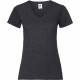 T-Shirt Femme Col V : Lady Fit Valueweight V Neck, Couleur : Dark Heather Grey, Taille : XS