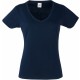 T-Shirt Femme Col V : Lady Fit Valueweight V Neck, Couleur : Deep Navy, Taille : XS