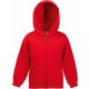 Sweat-Shirt Capuche Zippé Enfant, Couleur : Red (Rouge), Taille : 5 / 6 Ans