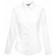 Chemise Femme Oxford Manches Longues, Couleur : White (Blanc), Taille : S
