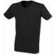 T-Shirt Homme Extensible Col V : Feel Good V , Couleur : Black (Noir), Taille : S
