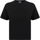 T-Shirt Court Coupe Carrée Femme, Couleur : Black (Noir), Taille : XXS