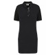 Polo Long Manches Courtes Femme, Couleur : Black / Oxford Grey, Taille : XS