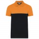 Polo Bicolore Écoresponsable Manches Courtes Unisexe, Couleur : Black / Orange, Taille : 3XL