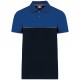 Polo Bicolore Écoresponsable Manches Courtes Unisexe, Couleur : Navy / Royal Blue, Taille : 3XL