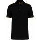 Polo Daytoday Contrasté Manches Courtes Homme, Couleur : Black / Yellow, Taille : 3XL