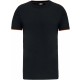 T-Shirt Daytoday Manches Courtes Homme, Couleur : Black / Orange, Taille : 3XL