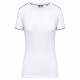 T-Shirt Daytoday Manches Courtes Femme, Couleur : White / Navy, Taille : XS