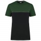 T-Shirt Bicolore Écoresponsable Manches Courtes Unisexe, Couleur : Black / Forest Green, Taille : XS