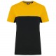 T-Shirt Bicolore Écoresponsable Manches Courtes Unisexe, Couleur : Black / Yellow, Taille : 3XL