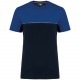 T-Shirt Bicolore Écoresponsable Manches Courtes Unisexe, Couleur : Navy / Royal Blue, Taille : 3XL