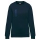 Sweat-Shirt Daytoday Zip Poche Contrastée Unisexe, Couleur : Navy / Royal Blue, Taille : 3XL
