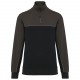 Sweat-Shirt Écoresponsable Col Zippé Unisexe, Couleur : Black / Dark Grey, Taille : 3XL