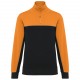 Sweat-Shirt Écoresponsable Col Zippé Unisexe, Couleur : Black / Orange, Taille : 3XL