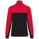Sweat-Shirt Écoresponsable Col Zippé Unisexe, Couleur : Black / Red, Taille : 3XL
