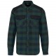 Chemise à Carreaux avec Poches Homme , Couleur : Forest Green / Navy Checked / Black, Taille : S