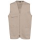Gilet Polycoton Multipoches Unisexe, Couleur : Beige, Taille : XS