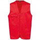 Gilet Polycoton Multipoches Unisexe, Couleur : Red, Taille : XS