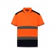  Polo Bicolore Haute Visibilité, Couleur : Hi Vis Orange / Navy, Taille : S