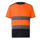 T-Shirt Bicolore Hi-Vis, Couleur : Hi Vis Orange / Navy, Taille : S
