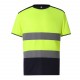 T-Shirt Bicolore Hi-Vis, Couleur : Hi Vis Yellow / Navy, Taille : S