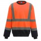 Sweat-Shirt Haute Visibilité Col Rond, Couleur : Hi Vis Orange / Navy, Taille : 3XL