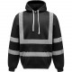 Sweatshirt Capuche Haute Visibilité, Couleur : Black (Noir), Taille : 3XL
