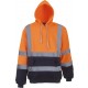 Sweatshirt capuche haute visibilité, Couleur : Hi Vis Orange / Navy, Taille : 3XL