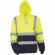 Sweatshirt capuche haute visibilité, Couleur : Hi Vis Yellow / Navy, Taille : 3XL