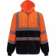 Sweat-Shirt Zippé Capuche, Couleur : Orange / Navy, Taille : L