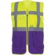 Gilet multifonction haute visibilité, Couleur : Hi Vis Yellow / Purple, Taille : 3XL