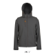Softshell capuche et manches amovibles Transformer Sol's, Couleur : Anthracite, Taille : 5XL