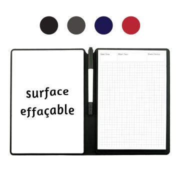 Carnet publicitaire 50 feuilles avec surface effaçable