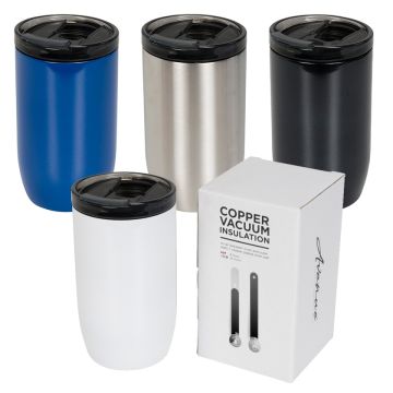 Gobelet publicitaire 380 ml anti-fuite Lagom avec isolation vide et Cuivre