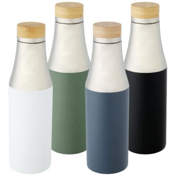 Bouteille Hulan de 540 ml en acier inoxydable avec cuivre et isolation par le vide avec couvercle en bambou