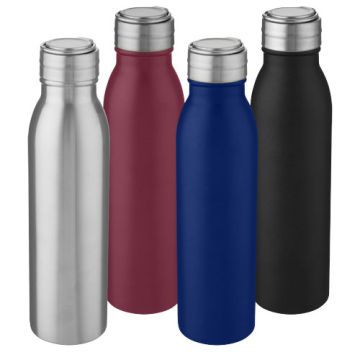 Bouteille de Sport Publicitaire Harper 700  ml en acier inoxydable avec boucle métallique
