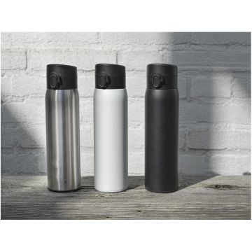 Fiole isotherme publicitaire 450 ml en acier inoxydable recyclé