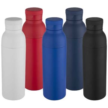 Bouteille publicitaire avec isolation sous vide Illuminate double paroi de 650 ml en acier inoxydable recyclé certifié RCS