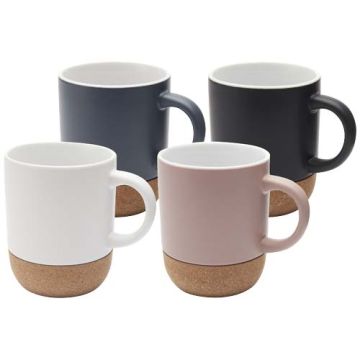 Mug céramique publicitaire de 300 ml avec détails en liège et finition matte