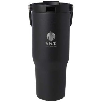 Gobelet publicitaire avec isolation sous vide Bronx en cuivre et acier inoxydable recyclé certifié RCS Bronx de 900 ml avec couvercle à double fonction
