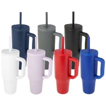 Gobelet pub isotherme Brady 900 ml certifié RCS avec paille en silicone