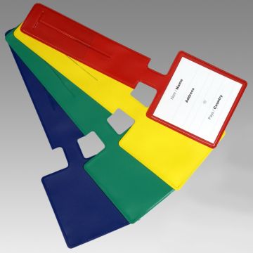 Etiquette bagage carrée personnalisée 8 x 8 cm - 1er prix
